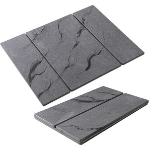 Stone Dish Drying Mat For Kitchen Counter,Large Diatomaceous Earth Quick Drying Mat,Non-Slip Diatomaceous Absorbent Pad For Kitchen Countertops,Match Any Countertop(A)