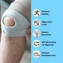 Knee Brace - Patellar Pad, Adjustable Tendon Support Sleeve Brace, 2 Pack Adjustable Patellar Tendon Support Sleeves, For Meniscus, Osteoarthritis, Orthopedic, Knee Support For Athletes (Gray, Large)