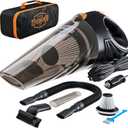 THISWORX Car Vacuum Cleaner - Portable, High Power, Handheld Vacuums w/ 3 Attachments, 16 Ft Cord & Bag - 12v, Auto Accessories Kit for Interior Detailing - Black