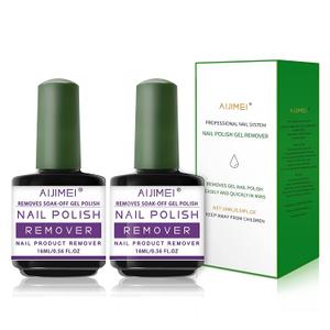 2 x AIJIMEI Nail Polish Remover 15ml x2Pcs Gel Nail Polish Remover,Professional Gel Polish Remover Quickly and Easy to Remove Nail Polish Gel Polish Remover For Nails Remover Tools(2pcs)