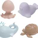 haakaa Ocean Squirter Baby Bath Toy- Mold Free Food Grade Silicone Bathtub Squirt Toys for Toddler 1-3, BPA-Free Squeeze Floating Bath Tub Toys for Babies & Infant 6-12 Months