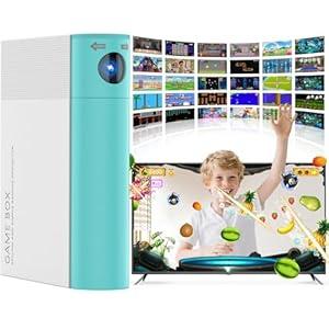 AR Sports Game Console for Kids 6-12, White & Green, 21 Built-in Motion Games (11 AR + 10 Handheld), Interactive Indoor Play System, Birthday Gift for Boys and Girls