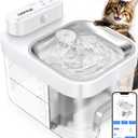 Cat Water Fountain, App Monitoring Wastewater Separation Pet Water Fountain, No Filter, 5000mAh Battery & Plug-in, 3L/101oz Smart Wireless Automatic Water Dispenser for Cats Indoor, 2.4G Wi-Fi (White)