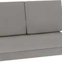 Favoyard Outdoor Loveseat Cushion Set 46 x 26 Inch Waterproof & 3-Year Fade Resistant Patio Furniture Cushions with Removable Cover, Ties and Hidden Zipper for Sofa Bench Couch Pads Set of 3, Gray