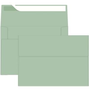 100 Packs 5x7 Sage Green Envelopes, A7 Wedding Envelopes for Card Invitation Birthday Party Baby Shower