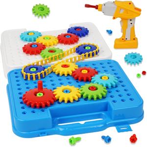 Gears Toys for Kids Ages 4-8, STEM Educational Construction Toys, Super Building Toy Set for Boys and Girls, Engineering Building Blocks Creative Learning Toy Set