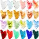 Sherr 12 Pcs Gua Sha Facial Tool Resin Gua Sha Massage Tool Heart Shaped Gua Sha Stone Guasha Board for Face Body Skin Massage Spa Acupuncture Prevent Wrinkles (Mixed Colors)