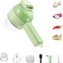 4 in 1 Handheld Electric Food Cutter Set, Kitchen Gods Wireless Food Processor for Fruits, Vegetables and Meat Green