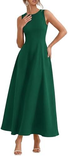 PRETTYGARDEN Women's Maxi Dress Summer Wedding Guest 2026 Spring A Line Long Tank Flowy Modest Sleeveless Cocktail Dresses Size XL