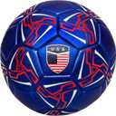 Western Star Soccer Ball USA Size 3 & Size 4 & Size 5 - Official Match Weight - 4 Colors - Youth & Adult Soccer Players - Attractive and Durable Design (Navy Blue)