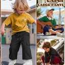 Langyiwee 3 Pack Boys Capri Pants Drawstring Elastic Waisted Teens Cargo Joggers Pull on Casual Sweatpants with Pockets(Wine Red, Navy Blue, Black,9-10 Years)