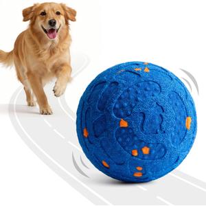 KITPLUS Smart Interactive Dog Toy Ball Automatic Moving, Bouncing & Rolling, 3 Modes, Chew-Proof E-TPU Shell, Waterproof, Rechargeable,Dog Ball for Medium and Large Dogs,Blue