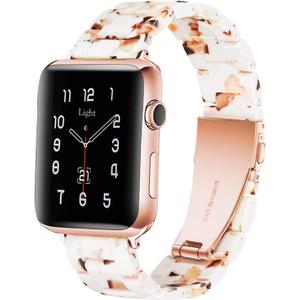Light House Apple Watch Bands-Fashion Lightweight Resin iWatch Bands for Women Men 38mm/40mm/41mm/42mm(Series 11 10), 49mm/46mm/45mm/44mm/42mm(S 3 2 1), Compatible with Apple Watch Series 11 SE 10 9 8 7 6 5 4 3 Ultra (Bubbly Nougat White)