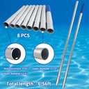Cordless Pool Vacuum, Handheld Rechargeable Pool Cleaner with Poles,60 Mins Runtime, 11.1V Powerful Suction, 2 Replacement Filter Bags,Ideal for inground Pools,Spa,Hot Tub, Stairs,Above Ground Pools