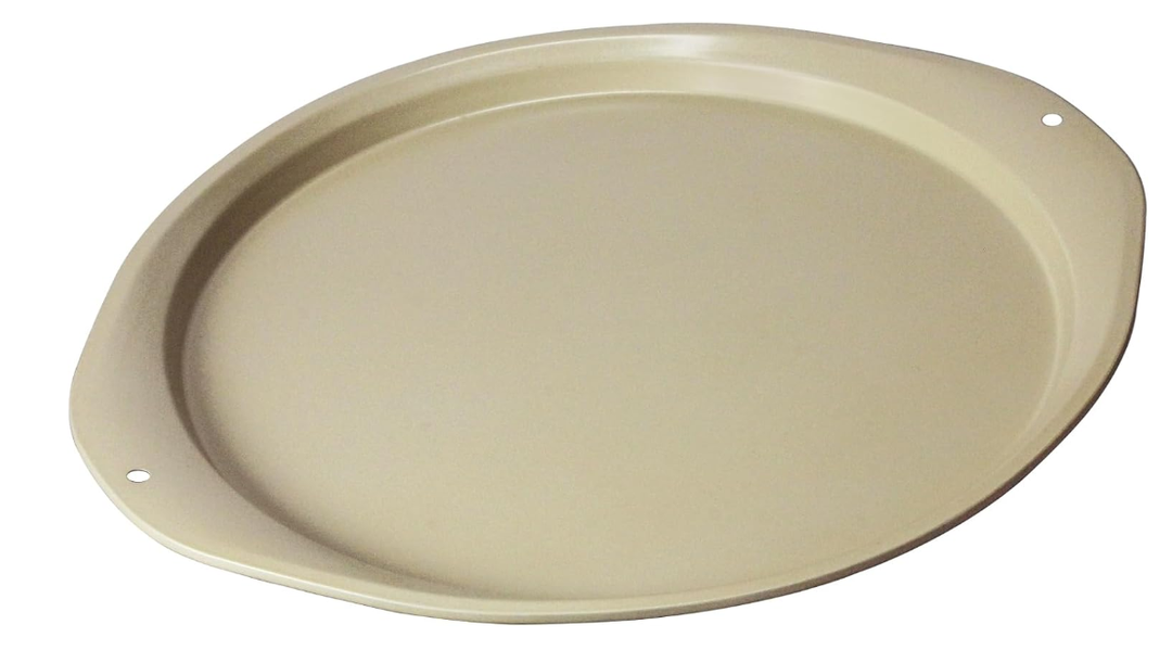 Pizza Pan - 14 Inch Nonstick Pizza Pan for Oven with Widen Handles for Cooking, Baking, and Grilling - Durable, Even Heating, Long-Lasting Kitchen Cookware (1, Beige)