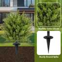 Artificial Boxwood Topiary Ball Trees with Ground Spikes UV Resistant Faux Greenery Shrubs Fake Shrubs for Outdoors, Realistic Faux Plants Bushes for Garden Porch Yard Patio Decor (Cedar Green)