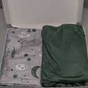 Yoofoss Pack and Play Sheets Fitted, Mini Crib Sheets 2-Pack for Pack N Play Mattress, Stretchy Playard Sheet, Soft and Breathable Gray-Green+Fox
