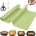 Silicone Baking Mat Roll, 12 IN x 6 FT, Non-Stick, Reusable, Heat-Resistant Baking Sheet for Oven, Air Fryer, Pastry, Dough, Bread, Non-Slip Kitchen Counter Mat (Green)