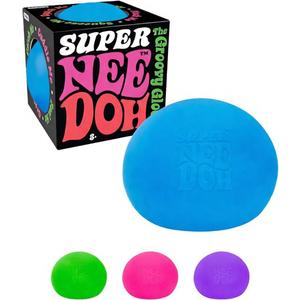 Schylling Brand Original Super Nee Doh Stress Ball Fidget Toy - Huge 4.5" in Diameter - Jumbo Squishy Squeezy Fun - Blue - Ages 3+