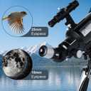 Koolpte Telescope 70mm Aperture 500mm - for Kids & Adults Astronomical Refracting Telescopes AZ Mount Fully Multi-Coated Optics, with Diagonal Mirror Phone Adapter, Carrying Bag, Wireless Remote Black