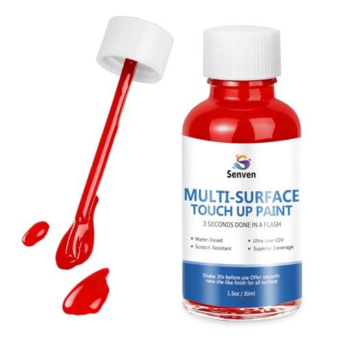 Red Paint Multi Surface Apple Red Touch Up Paint Repair for Wall, Door, Cabinets, Wood, Furniture, Appliance, Tile, Porcelain, Touch Up Paint Pen for Refrigerators, Washers, Dishwashers, Microwave, Oven