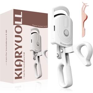 Heated Eyelash Curler - USB Rechargeable Heated Eyelash Curler (Type-C), 3 Heated Modes, Spring Design, Professional Makeup Tool (Colour White)