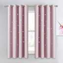 NICETOWN Star Curtain for Girl's Room - Thermal Insulated Hollow Star Cut Out Room Darkening Curtain and Drapery (Lavender Pink=Baby Pink, Sold Individually, 52 inches x 63 inches)