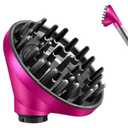 Upgraded Large Diffuser Attachment for Dyson Airwrap Styler - Converts to Hair Dryer, Faster and Define Curls, Heat Resistant Nylon Fiber Nozzle Attachments, Rose