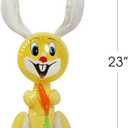 ArtCreativity 23" Inflatable Easter Bunny with Carrot Inflates, Set of 4 Blow Up Bunny, Egg Hunt Supplies for Easter Basket Stuffers, Indoor and Outdoor Decoration, Party Favors, 4 Assorted Colors