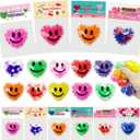 24 Pack Valentines Day Gifts Cards with Heart Stress Balls Squishy Squeeze Toys Great for Valentines Party Favors Valentine's Day Gifts