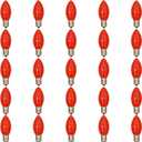 Abeja 25 Pack C9 LED Christmas Light Bulbs, C9 Red Shatterproof LED Bulbs Replacement for Christmas String Lights, E17 Intermediate Base, 0.6Watt