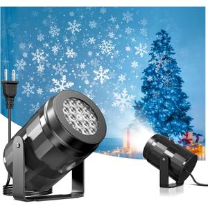 LED Snowflake & Christmas Projector Light, Dynamic Projection, 270 Rotating, Outdoor & Indoor Projector Light, Christmas Decorative Lights, Night Light for Xmas Gift Holiday Party Decoration