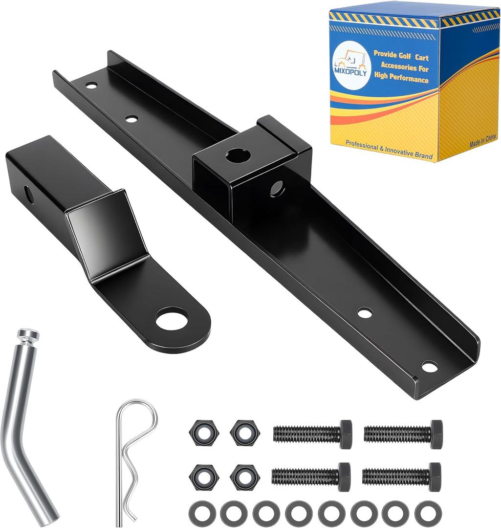 Golf Cart Trailer Hitch for EZGO TXT/Medalist Gas and Electric 1994-up, Heavy Duty Rear Bumper Trailer with Receiver, No Drilling Required