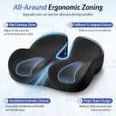 ZIKEE Car Seat Cushion for Driving with Cooling Gel, Ergonomic Memory Foam Seat Cushion for Car Provides Sciatica, Back, Tailbone Pain Relief and Intimate Ventilation, Anti-Slip & Breathable Cover (Black)