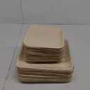 Disposable Square Palm Bowls Palm Leaf Bowls Bamboo Disposable Plates Square Wood Plates for Birthday Party, Wedding Events, Appetizer, Dessert, Catering and Home Use (10x10; 7x7 Inch)