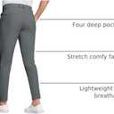 Men's Golf Dress Pants 30" Inseam Stretch Skinny Tapered Lightweight Breathable Chino Trousers with Pockets (Gray, M)