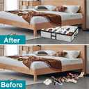 Under Bed Shoe Storage Organizer for Closet 2 Pack- Fits 24 Pairs Underbed Shoes Container Boxes, Light Grey