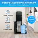 Brio 520 Series No Line Bottom-Loading Water Cooler with Built-in 2 Stage Water Filter Black
