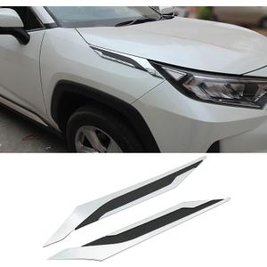 Car Accessories Fit For Toyota RAV4 2019 2020 2021 2022 2023 2024 2025 Front Head Light Lamp Eyelids Garnish Side Fender Cover Trim Chrome ABS 2 PCS