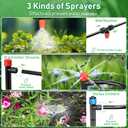 125FT Drip Irrigation System, Automatic Drip Irrigation Kit with 5/16" Main Tube & 1/4" Branch Tubing, Adjustable Drip Emitters, Garden Watering System for Flower Bed, Raised Beds, Lawn, Greenhouses