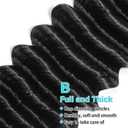 12A Deep Wave Human Hair Bundles 18 20 22 Inch 100% Unprocessed Deep Curly Bundles Human Hair Black Women Double Weft Wet and Wavy Hair Natural Color