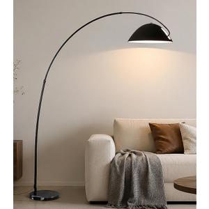 Black Arc Floor Lamp,70"Arch Floor Lamps for Living Room Modern Arched Floor Lamp Metal Curved Arc Floor Light with Black Marble Base Arch Standing Lamp for Offices Bedrooms,E26 Bulb,3 Light Color