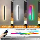 Mikeru 2pack 57inch Outdoor Wall Light Fixtures, RGB Long Exterior Wall Light 10%-100% Dimmable Smart Outdoor Light Fixtures Wall Mount Featuring Multiple Modes and 12 Colors for Patio Entryway