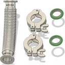 ISO-KF KF25 Corrugated Flexible Bellow Hose with Aluminum Clamps, Stainless Steel Centering Rings, FKM O-Rings (1ft KF25)