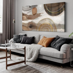 Large Grey and Brown Boho Abstract Canvas Wall Art for Living Room Bedroom Home Office Large Abstract Prints With Wood Framed Modern Wall Decor Size 30x60 