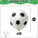 35 Pcs Soccer Ball Balloons, Black White Soccer Birthday Latex Balloons for Boys, Soccer Party Decorations Supplies for Kids Children Football Lover Sport Theme Birthday Baby Shower Party Decor