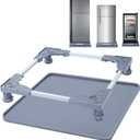 Mini Fridge Stand with Silicone Drip Tray, Universal Stand Base Adjustable Refrigerator Stand with 4 Strong Feet, 24''x 24'' Drain Pan, Suitable for Fridge, Washing Machine, Dryer, Wine Cabinet