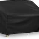 Richwon Patio Loveseat Cover Waterproof, 2-Seater Outdoor loveseat Cover, Patio Furniture Covers with Air Vent and Handles, 54W x 37D x 35H Inches, Black