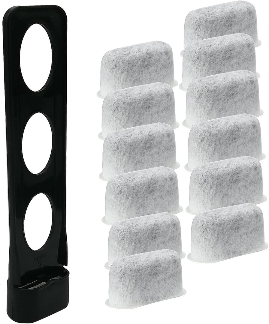 Water Filter Holder with 12 Replacement Charcoal Filters, Compatible with Multiple DCC & SS Models
