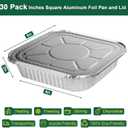 8x8 Aluminum Pans with Lids - 30 Pack Disposable Baking Square Aluminum Foil Pans with Covers - Tin Foil Pans for Air Fryer, Oven, Cooking, 30PCS + Lids